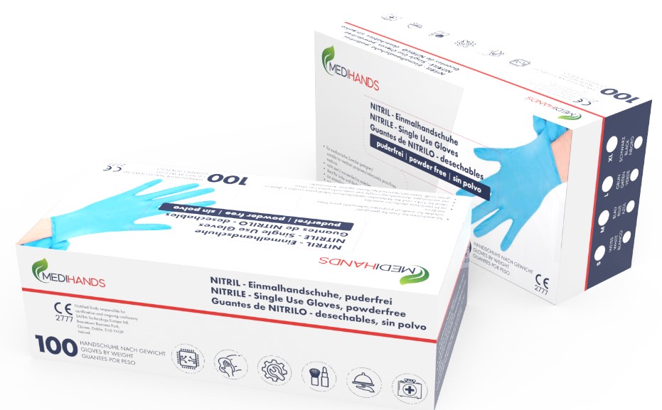 Déstockage de Gants Nitrile Bleus non poudrés