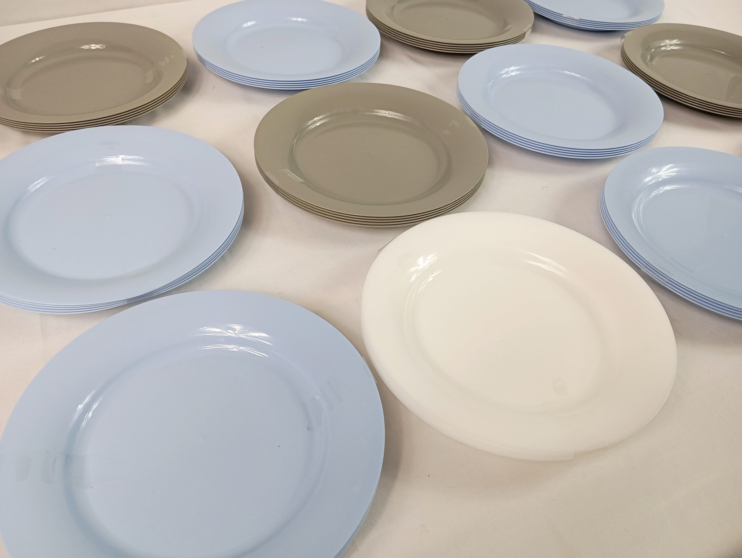 Lot de 12 Paquets de 4 Assiettes en pvc réutilisable 20 cm ( 1 euro / paquet )