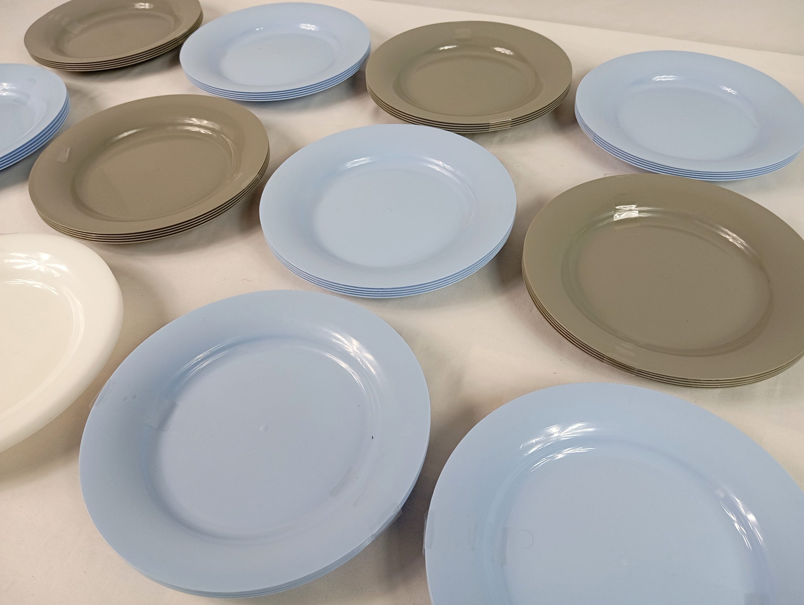 Lot de 12 Paquets de 4 Assiettes en pvc réutilisable 20 cm ( 1 euro / paquet )