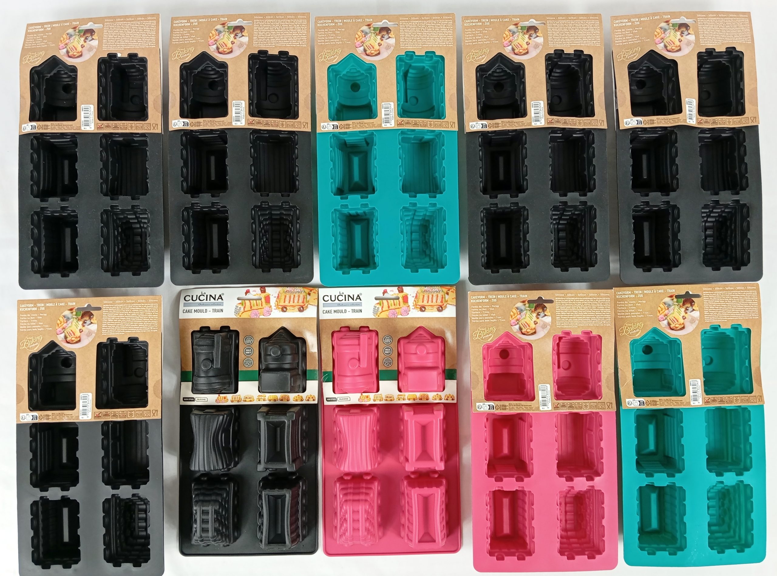 Lot de 10 Moules en silicone en forme de train pour gâteau ( 1.55 euro / pcs )